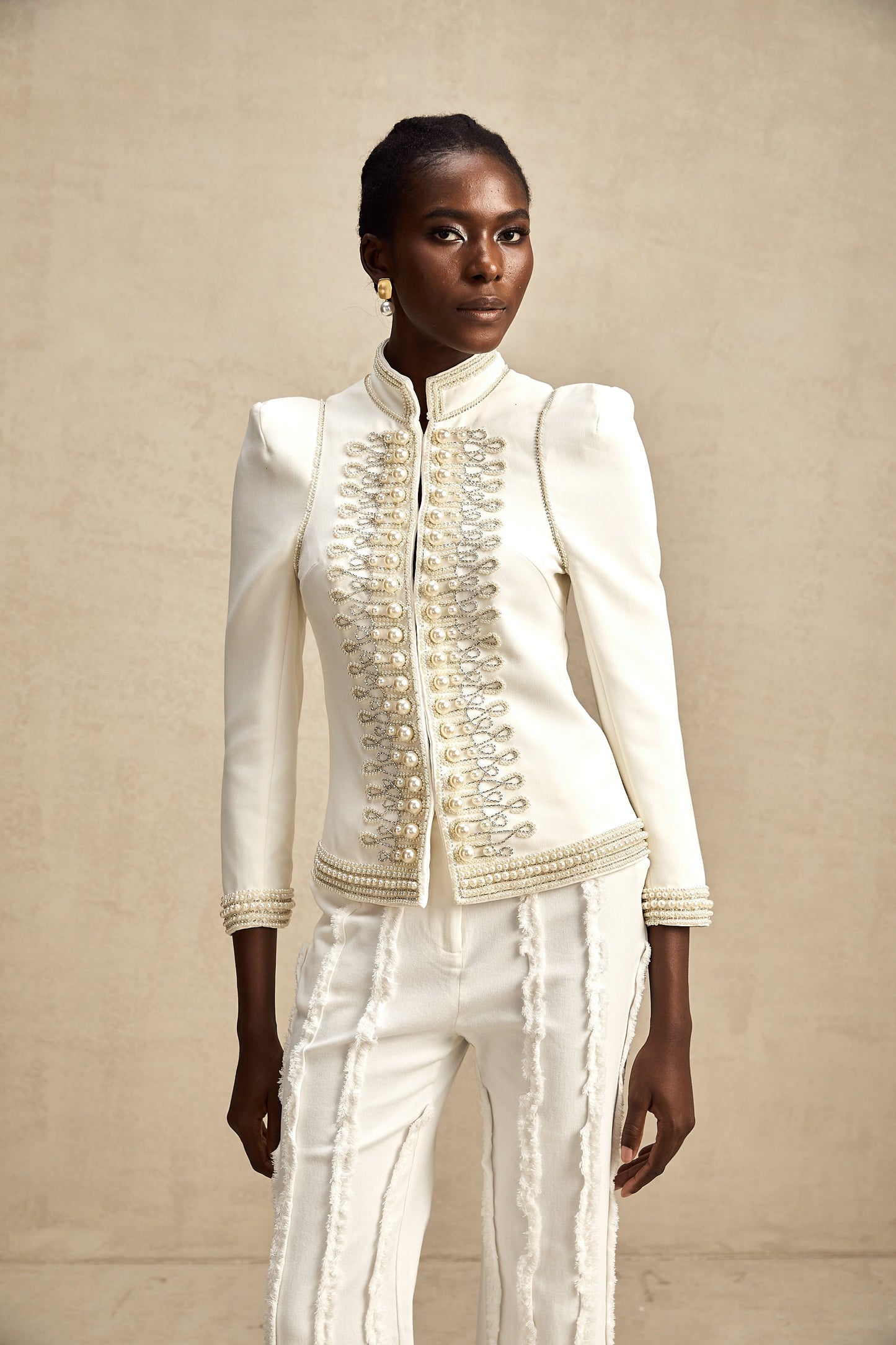 Aïda Boncuk İşlemeli Bedene Oturan Ceket