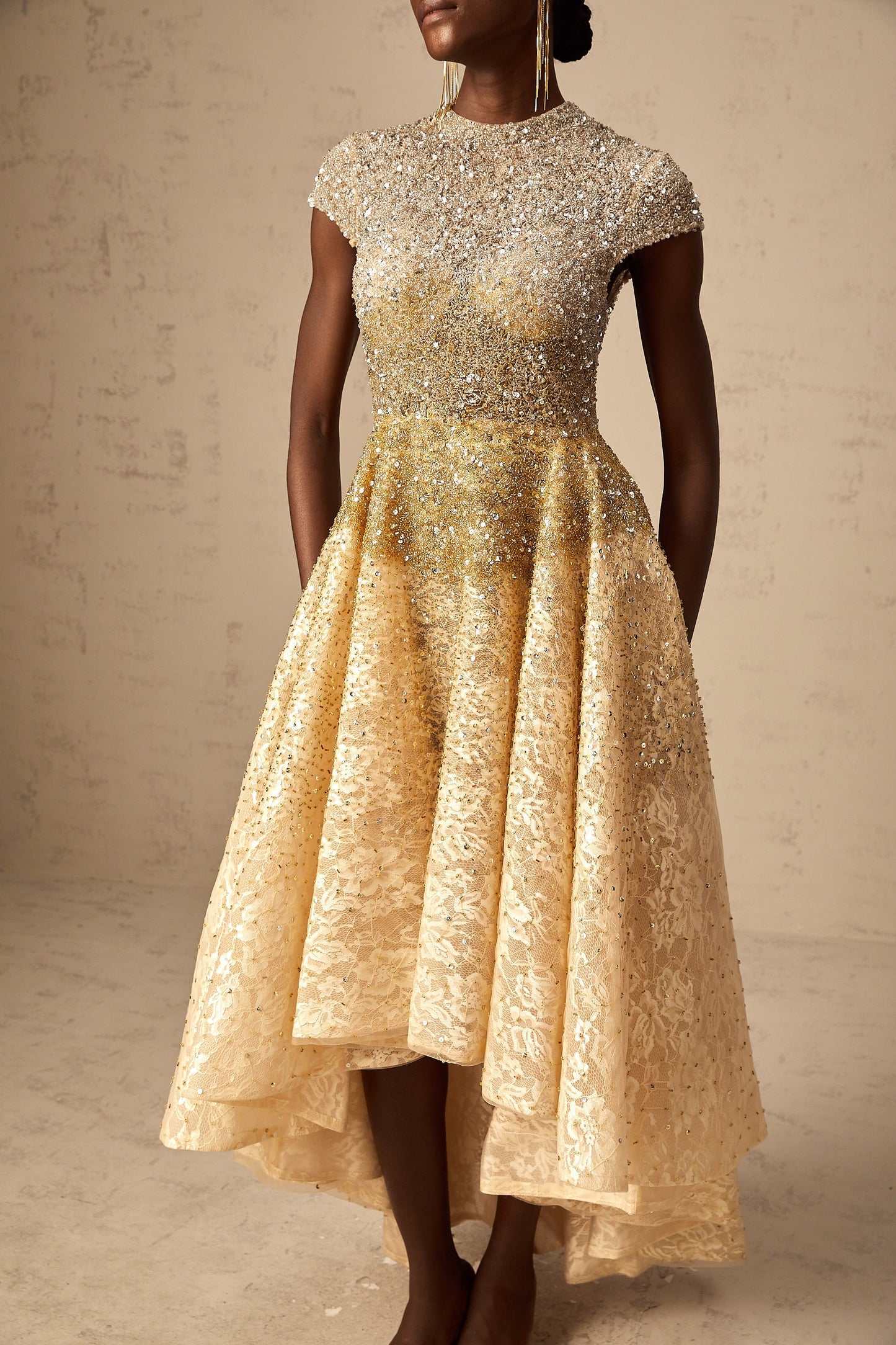 Francis pullu yüksek-alçak etekli elbise ( Kişiye özel )