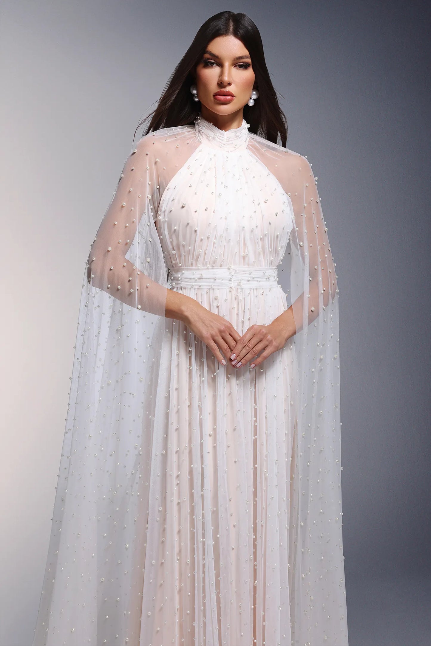 hanley Pearl Kolsuz Uzun Elbise