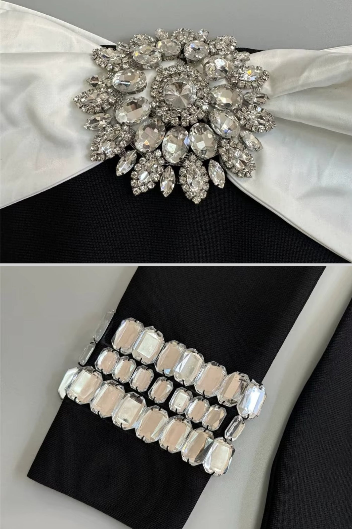 Kontrast Büstiyer ve Parıltılı Süslemelerle Şık Omuz Açık Elbis