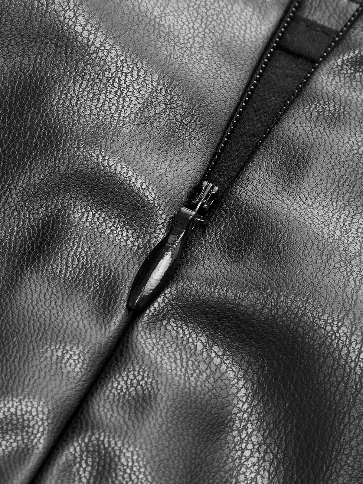 Pliseli Bölünmüş Deri Etek