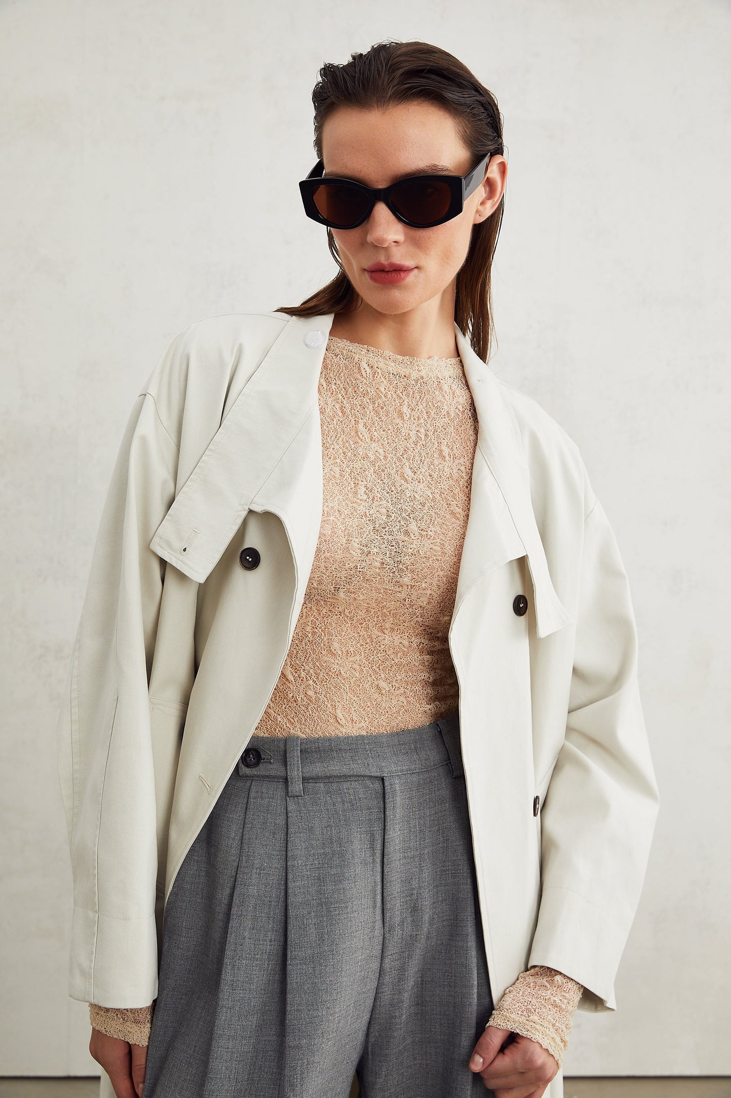 Lucienne Gri Düz Paça Pantolon