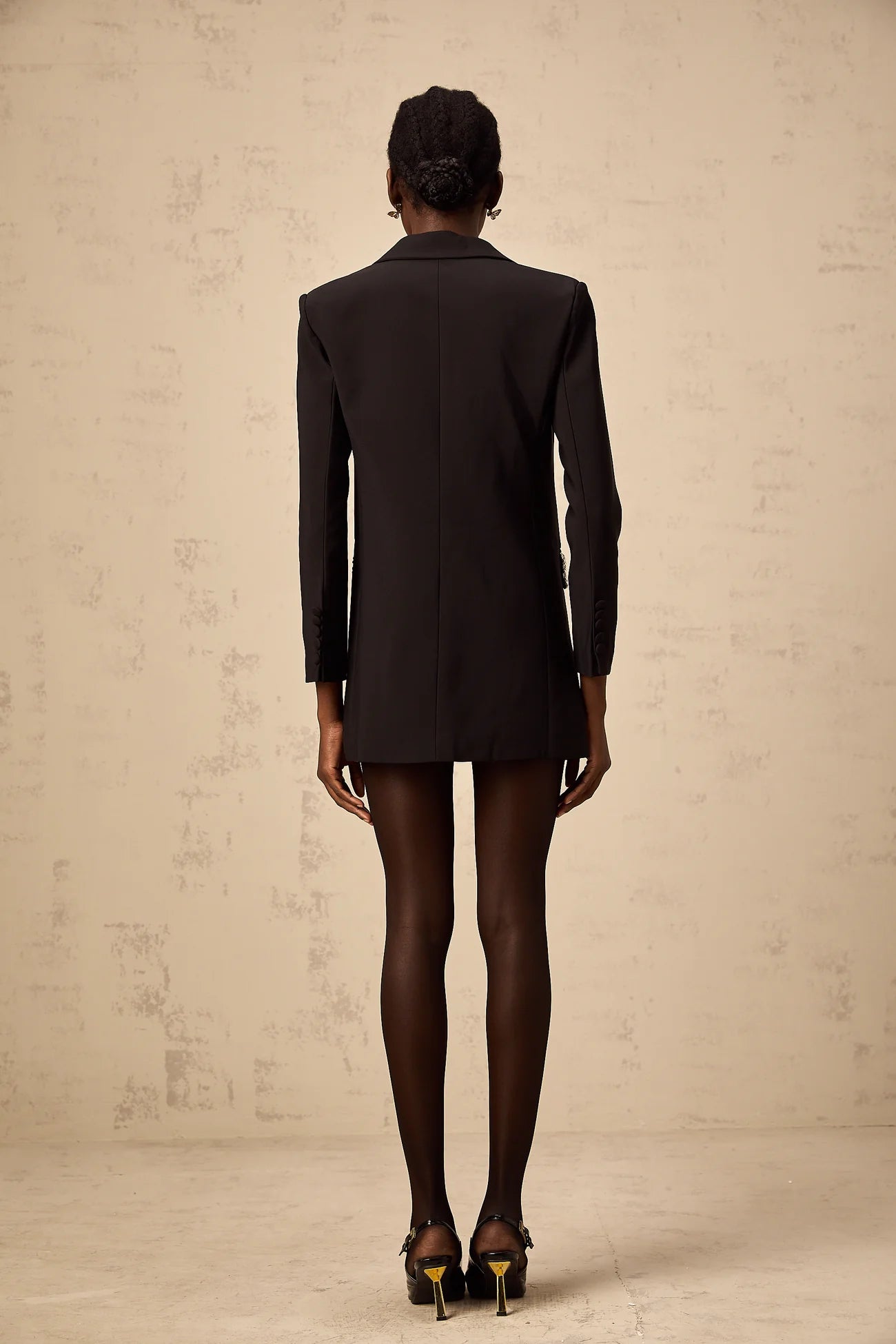 Winifred siyah kristal süslemeli blazer