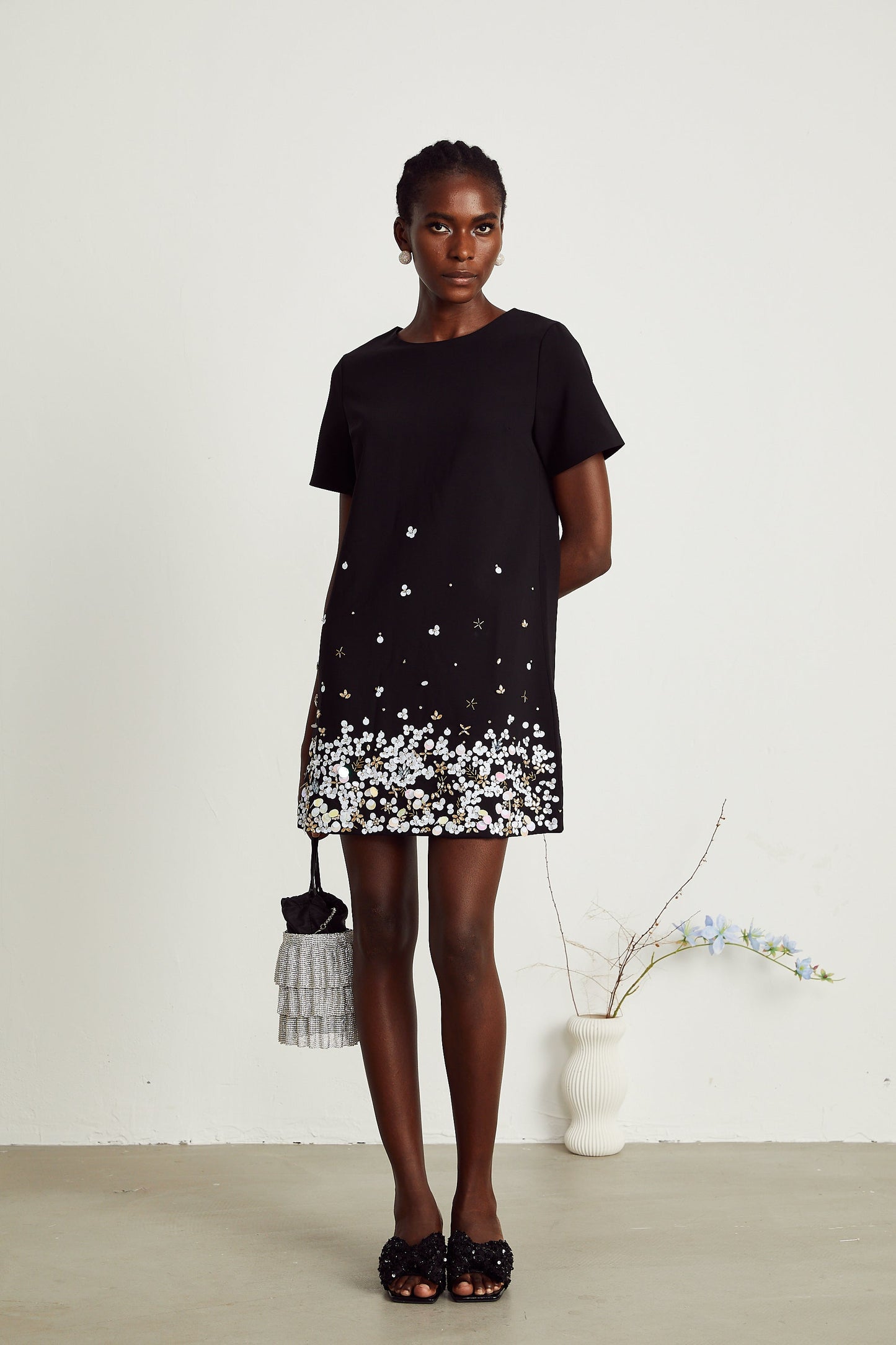 Rachel'In Kristal İşlemeli Mini Elbisesi