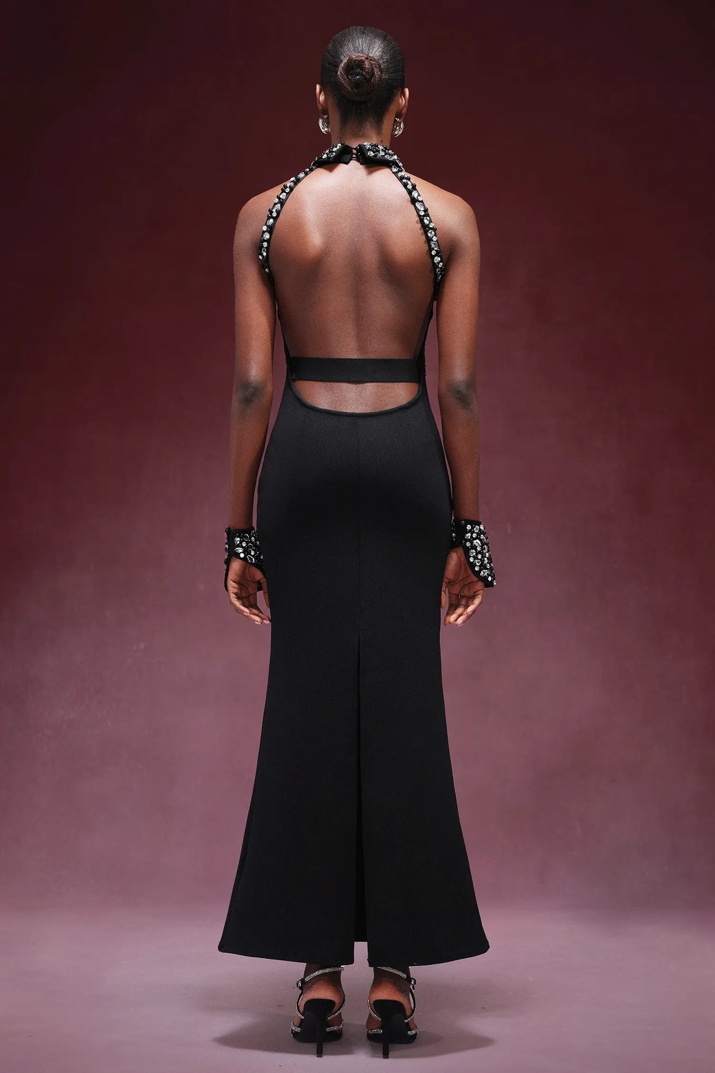 Lula Diamond Sırtı Açık Askılı Bandaj Uzun Elbise