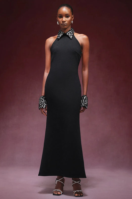 Lula Diamond Sırtı Açık Askılı Bandaj Uzun Elbise