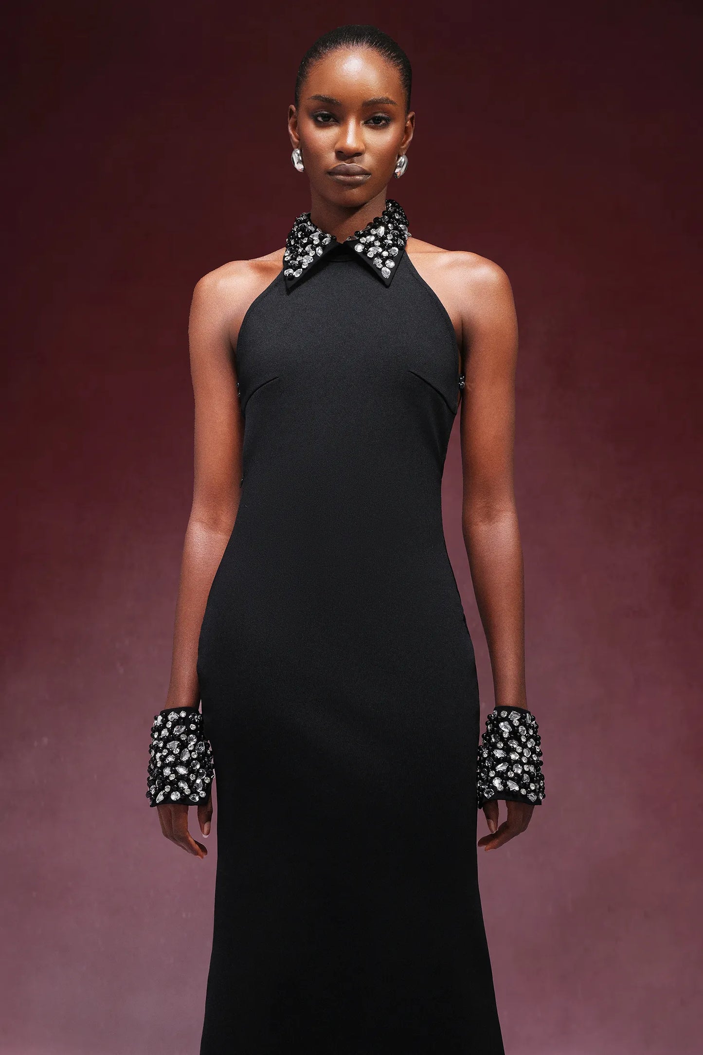 Lula Diamond Sırtı Açık Askılı Bandaj Uzun Elbise