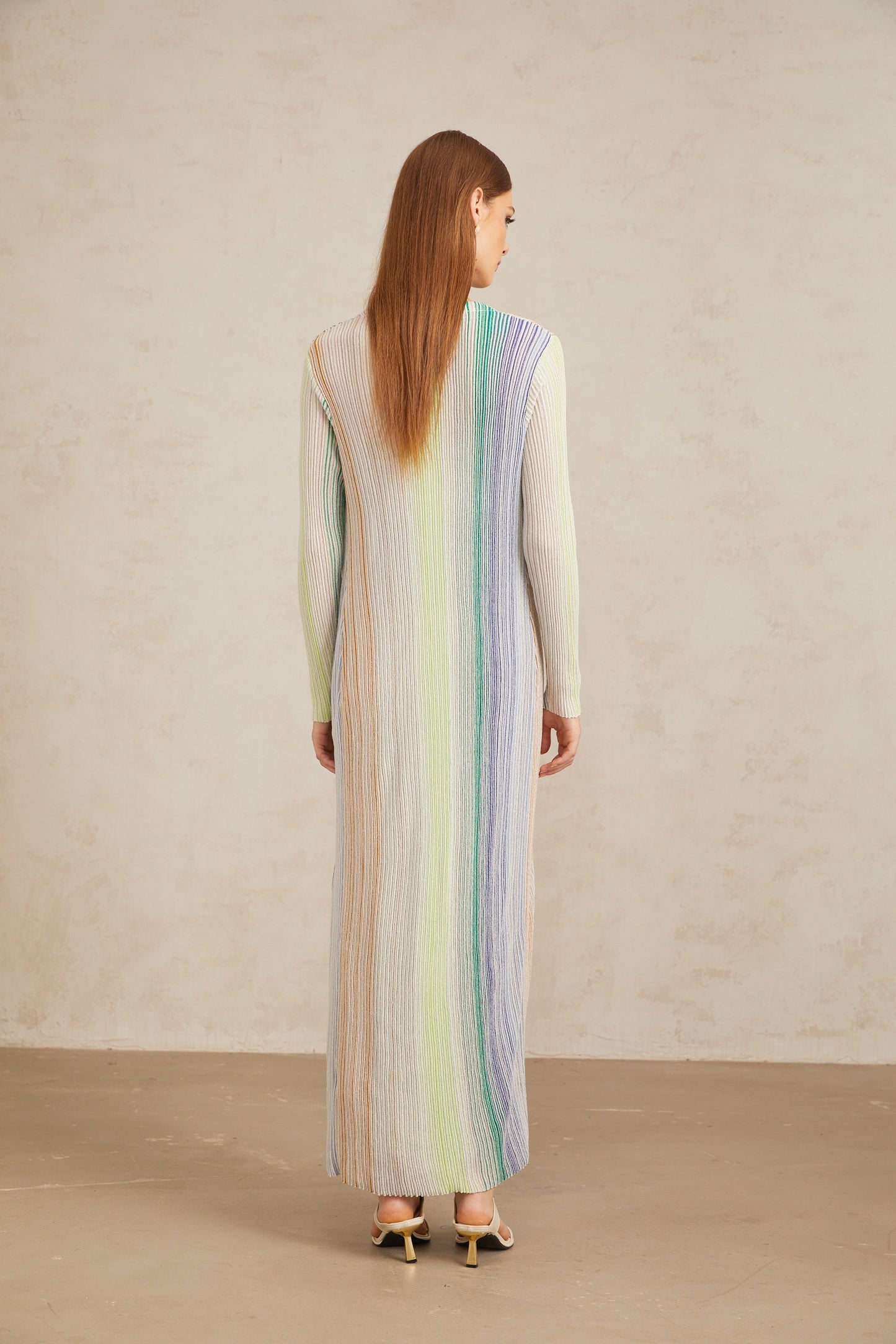 Serelith Yeşil Metalik Örgü Uzun Hırka