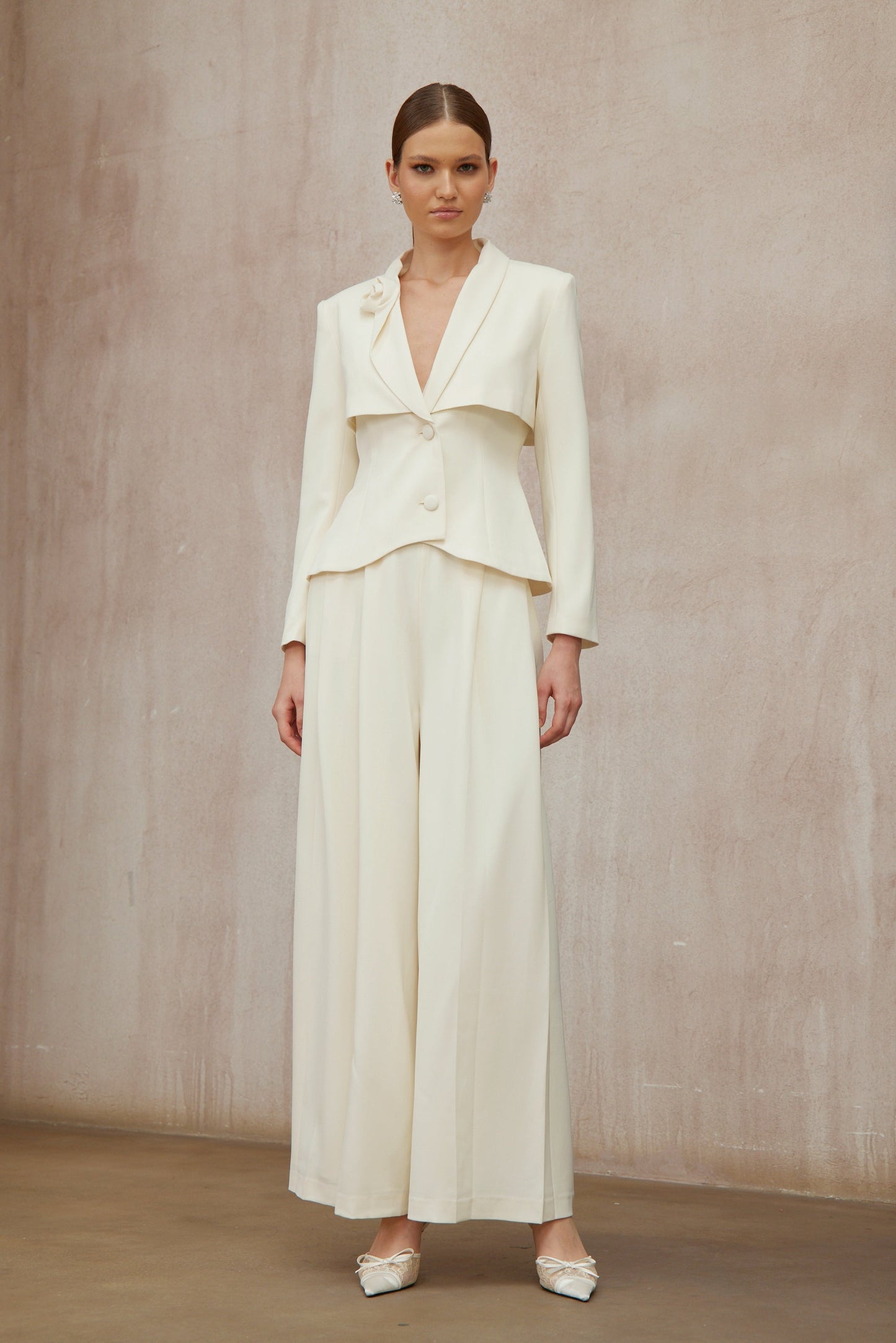 Teresa 3D Petal Blazer ve Pantolon Takımı