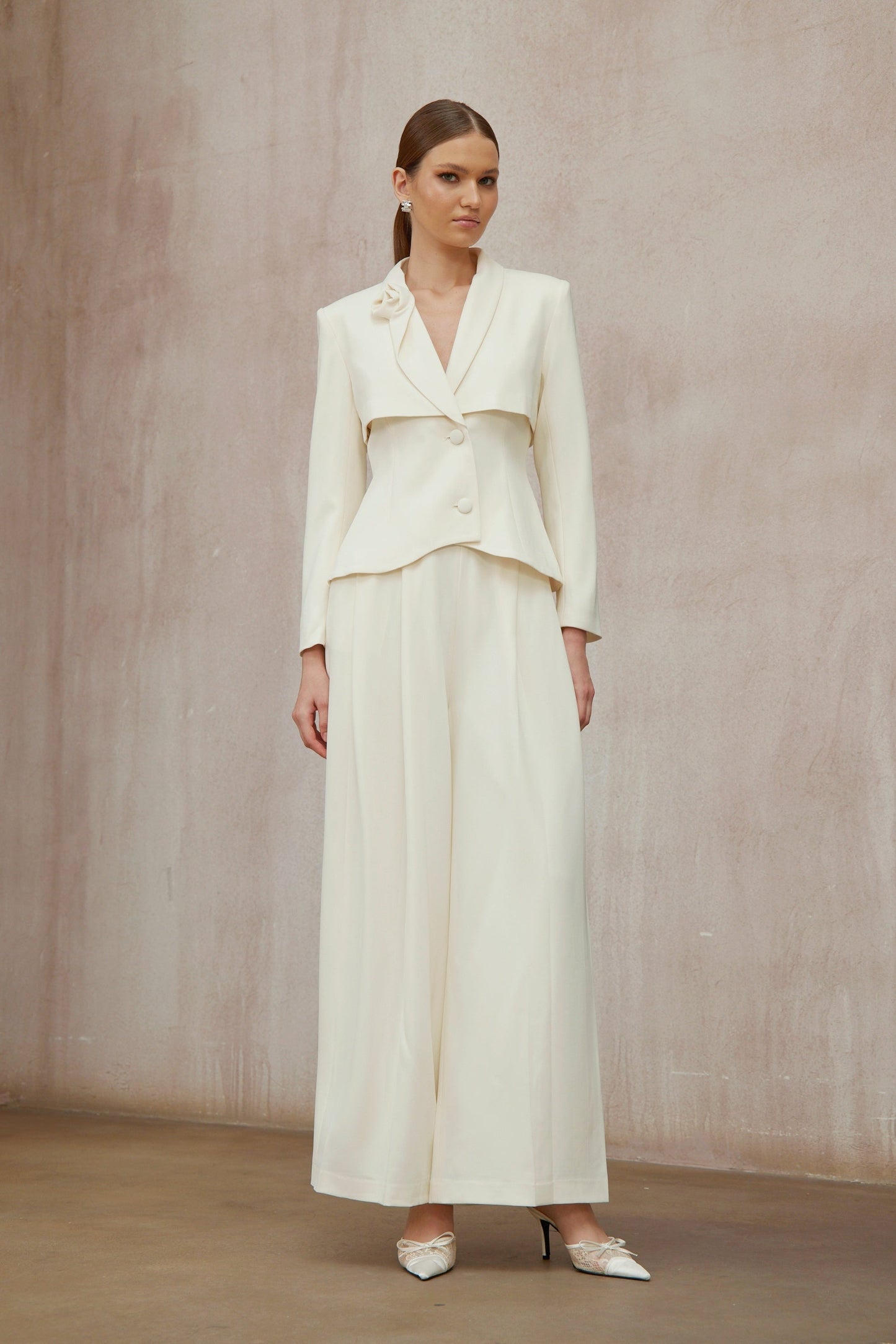 Teresa 3D Petal Blazer ve Pantolon Takımı