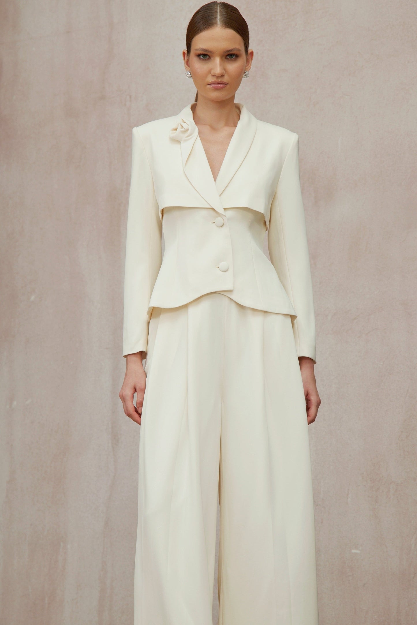 Teresa 3D Petal Blazer ve Pantolon Takımı