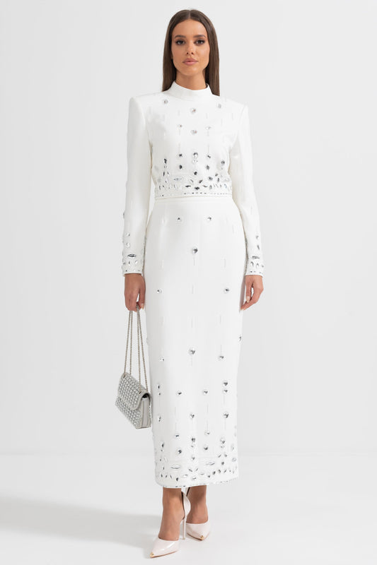 Elmas İşlemeli Maxi Etekli Takım