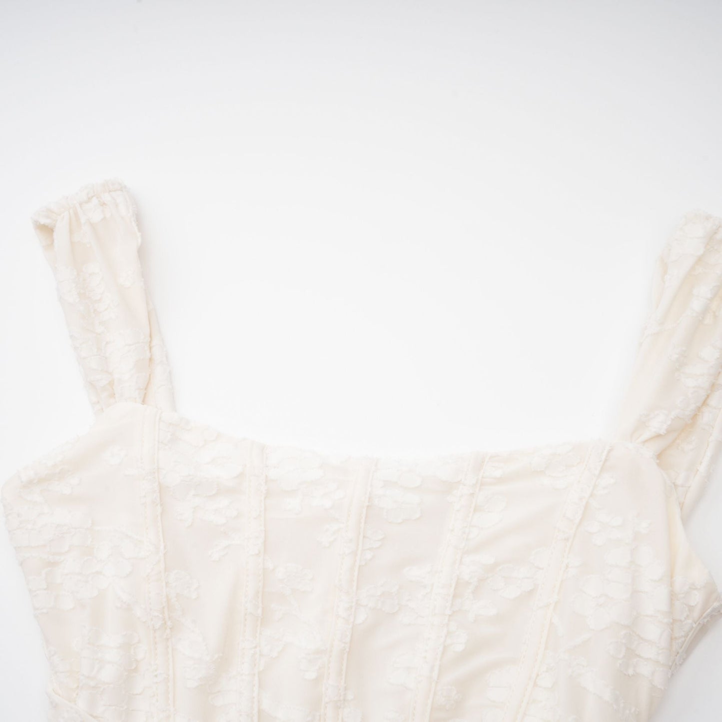 Charlotte çiçekli jakarlı maksi elbise