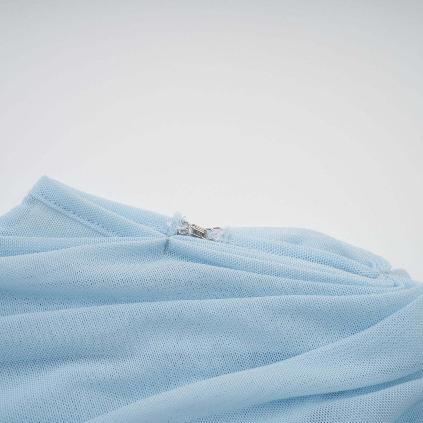 Arina Asimetrik Pileli Maksi Elbise Bebek Mavisi