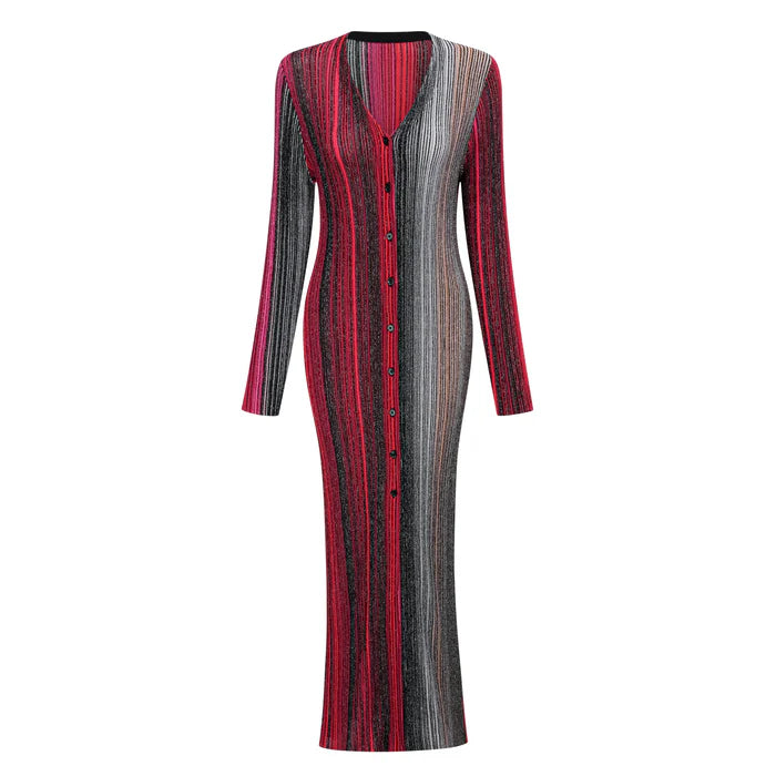 Serelith Yeşil Metalik Örgü Uzun Hırka