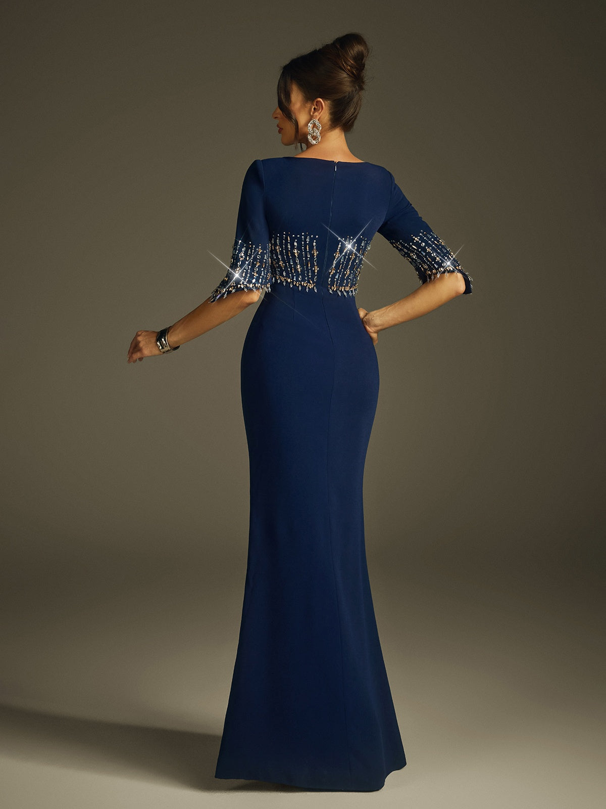 Haelyra Taşlı Uzun Elbise