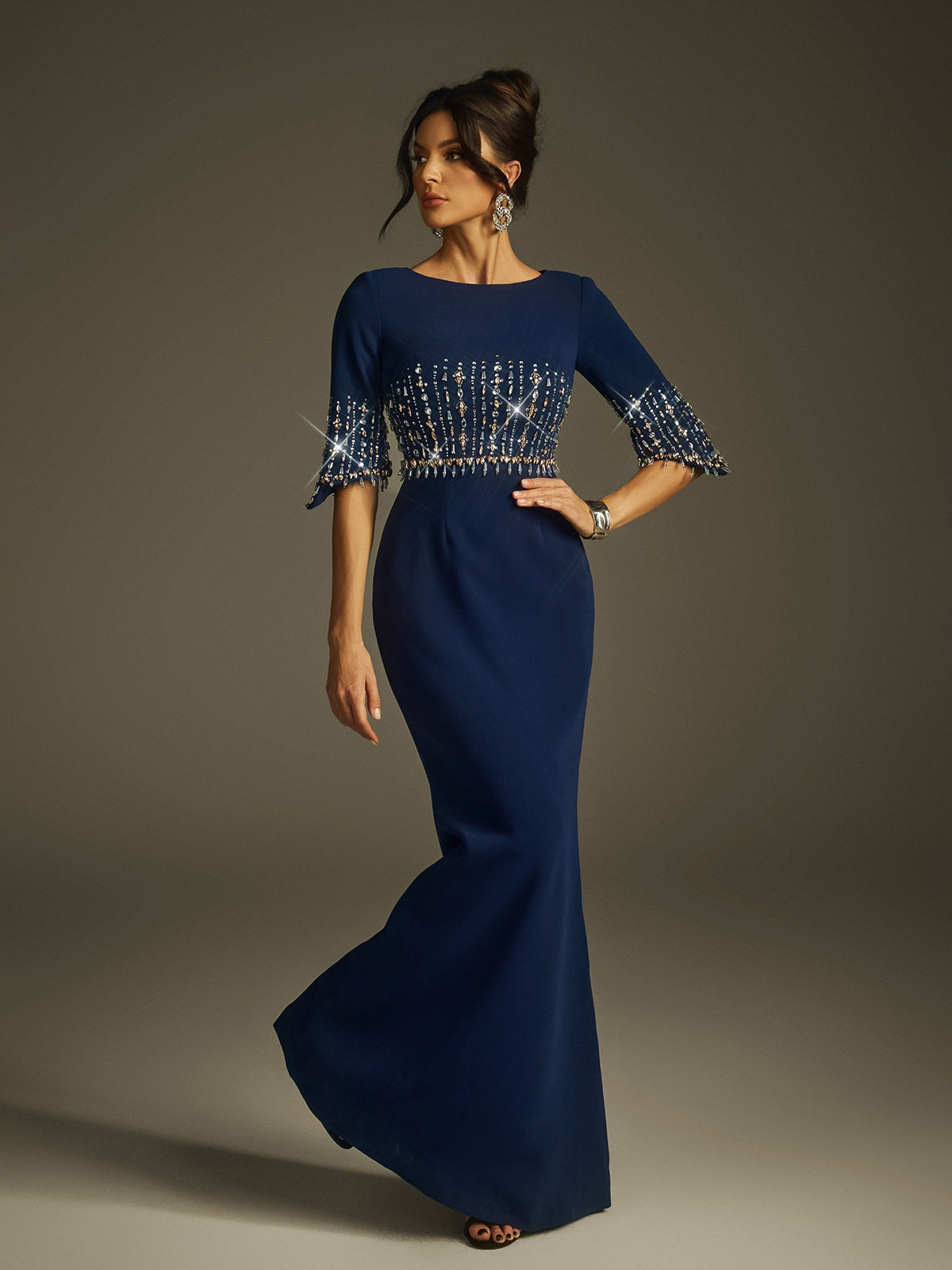 Haelyra Taşlı Uzun Elbise