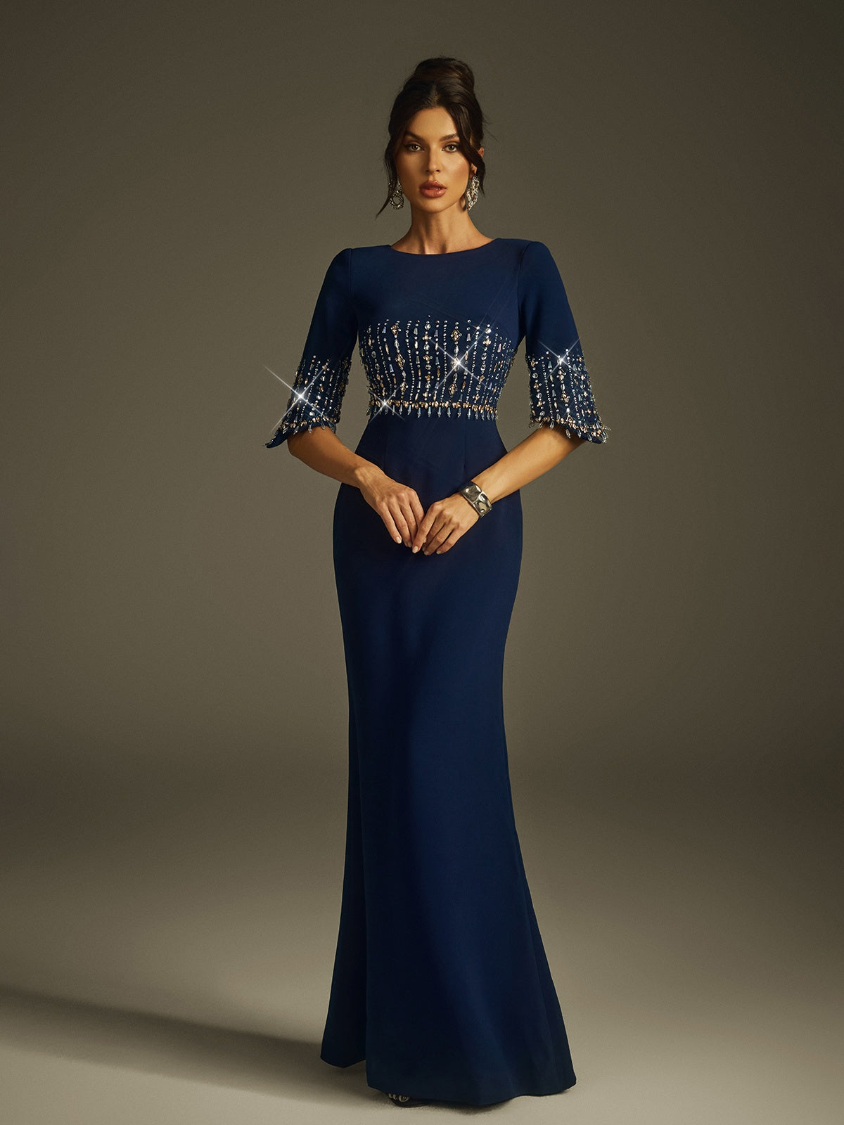 Haelyra Taşlı Uzun Elbise